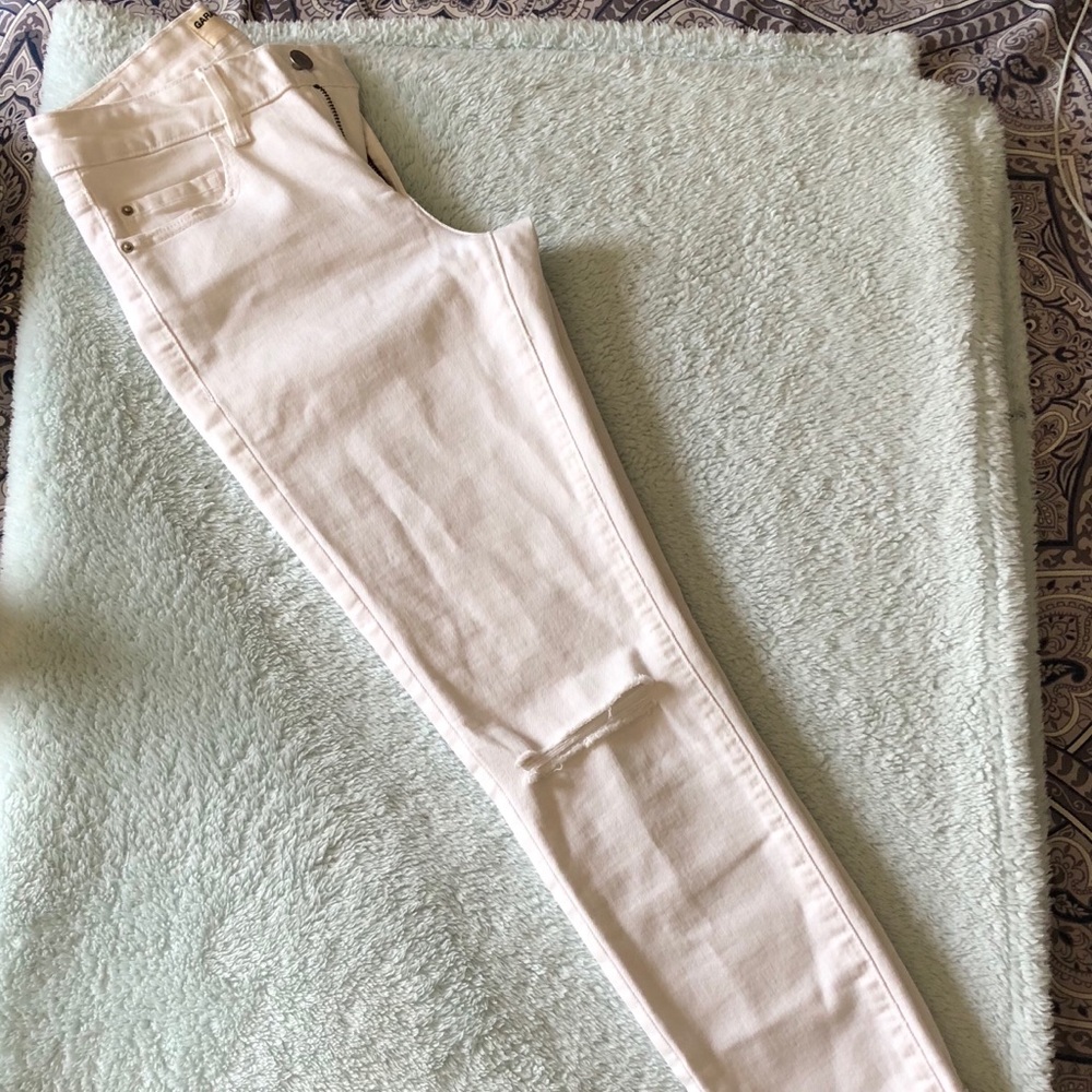 High waisted white jeggings